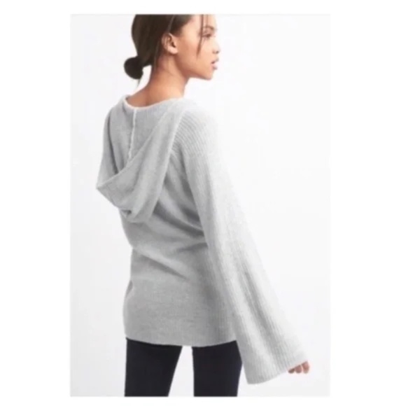 GAP Merino Wool Bell Sleeve Hooded Pullover Sweater - Picture 3 of 8